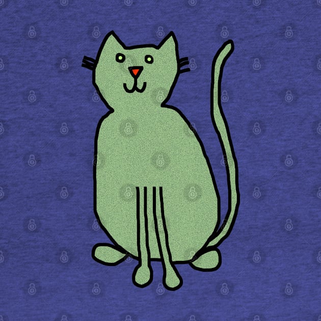 Cat Green Metallic by ellenhenryart